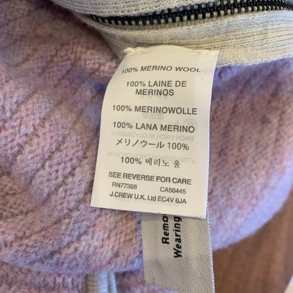 J. Crew 100% Wool Zip Sweater Size S Lilac - Picture 10 of 10